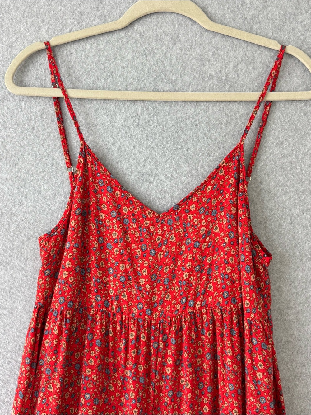 Natural Life Jamie Jumpsuit Romper Wide Leg Red Floral Boho Festival Size Small - Picture 2 of 16